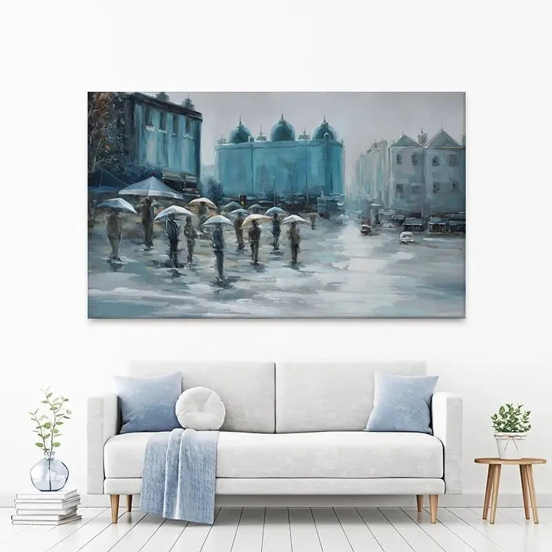People In The Rain Canvas Print People In The Rain Canvas Print wall art product CHENYU ARTS / Shutterstock