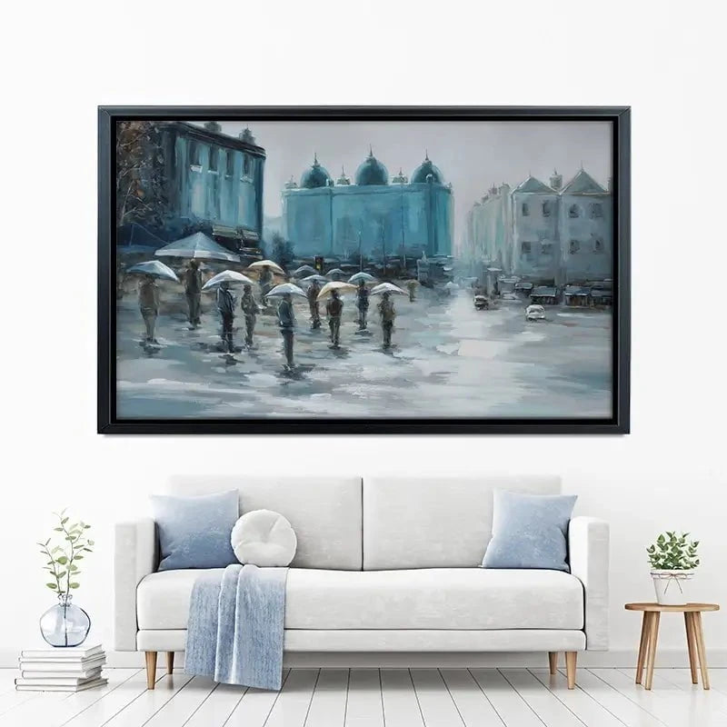 People In The Rain Canvas Print People In The Rain Canvas Print wall art product CHENYU ARTS / Shutterstock