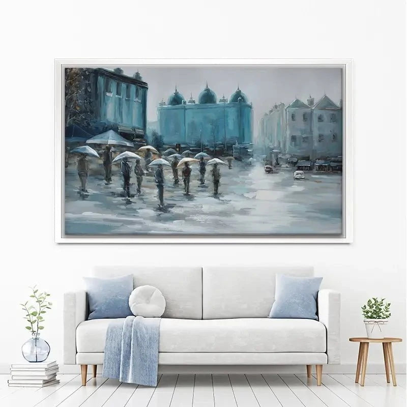 People In The Rain Canvas Print People In The Rain Canvas Print wall art product CHENYU ARTS / Shutterstock