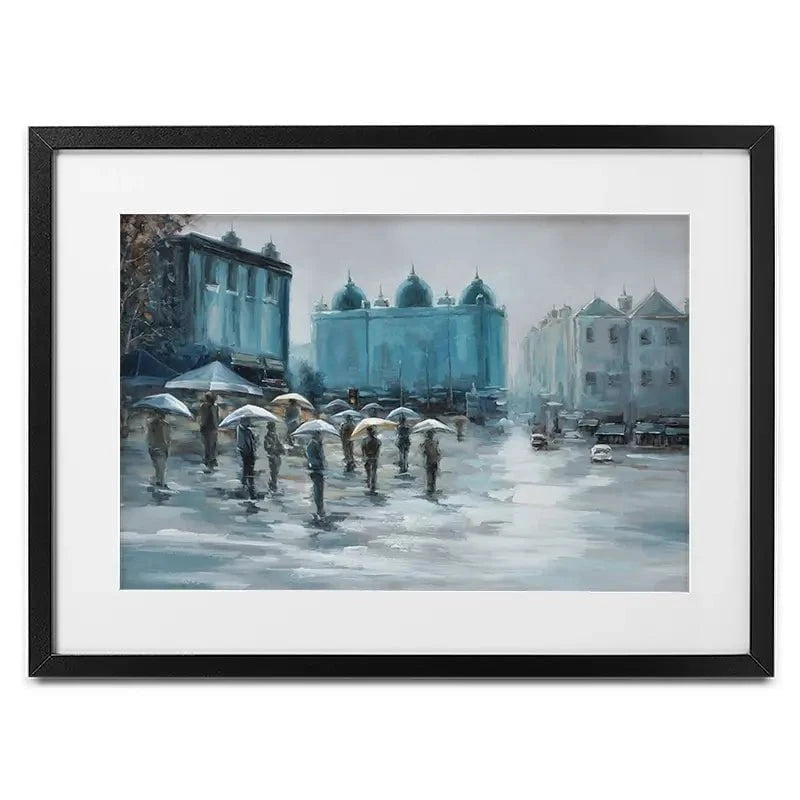 People In The Rain Framed Art Print People In The Rain Framed Art Print wall art product CHENYU ARTS / Shutterstock