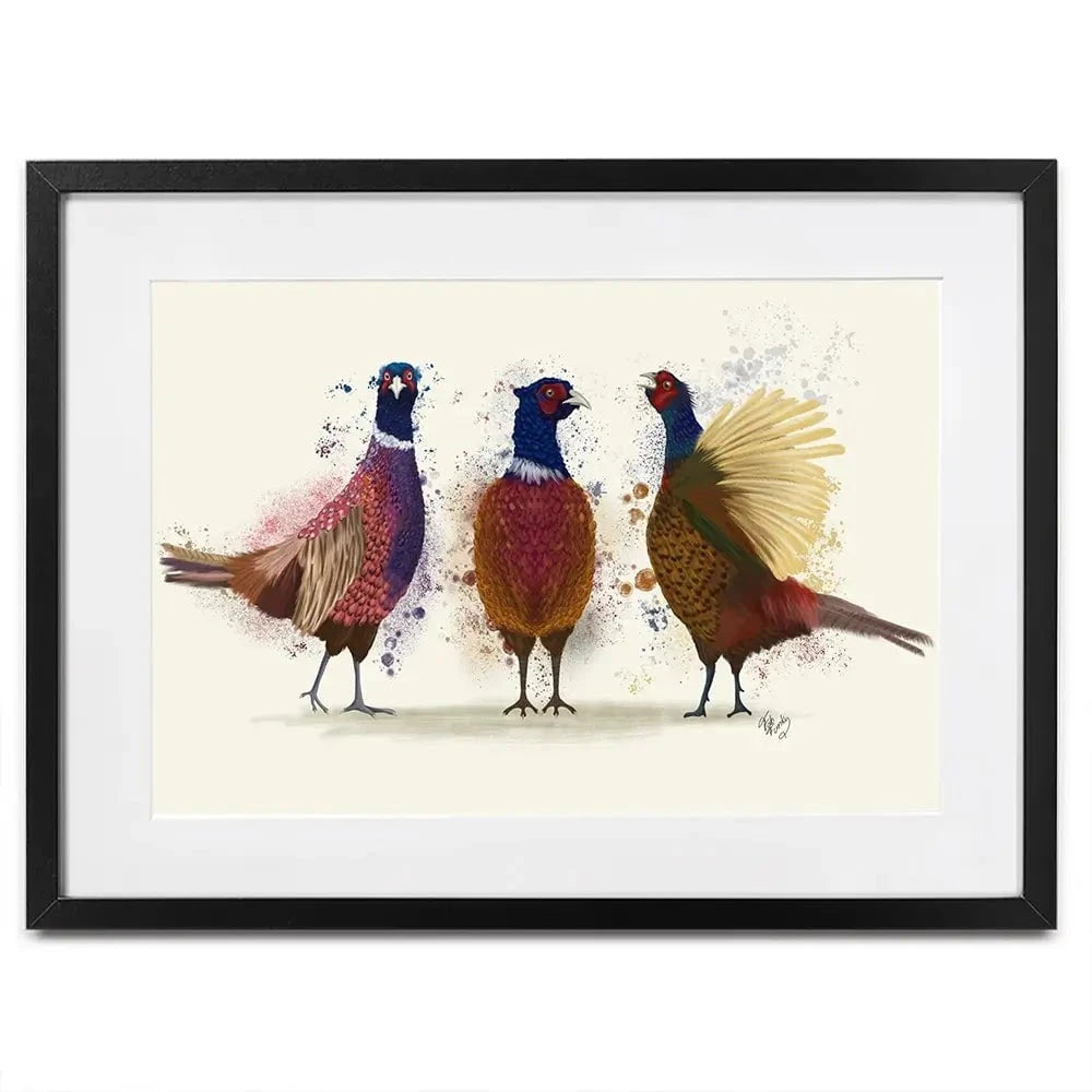 Pheasant Trio Framed Art Print Pheasant Trio Framed Art Print wall art product Fab Funky