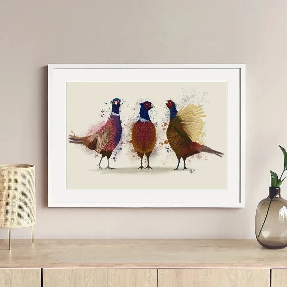 Pheasant Trio Framed Art Print Pheasant Trio Framed Art Print wall art product Fab Funky