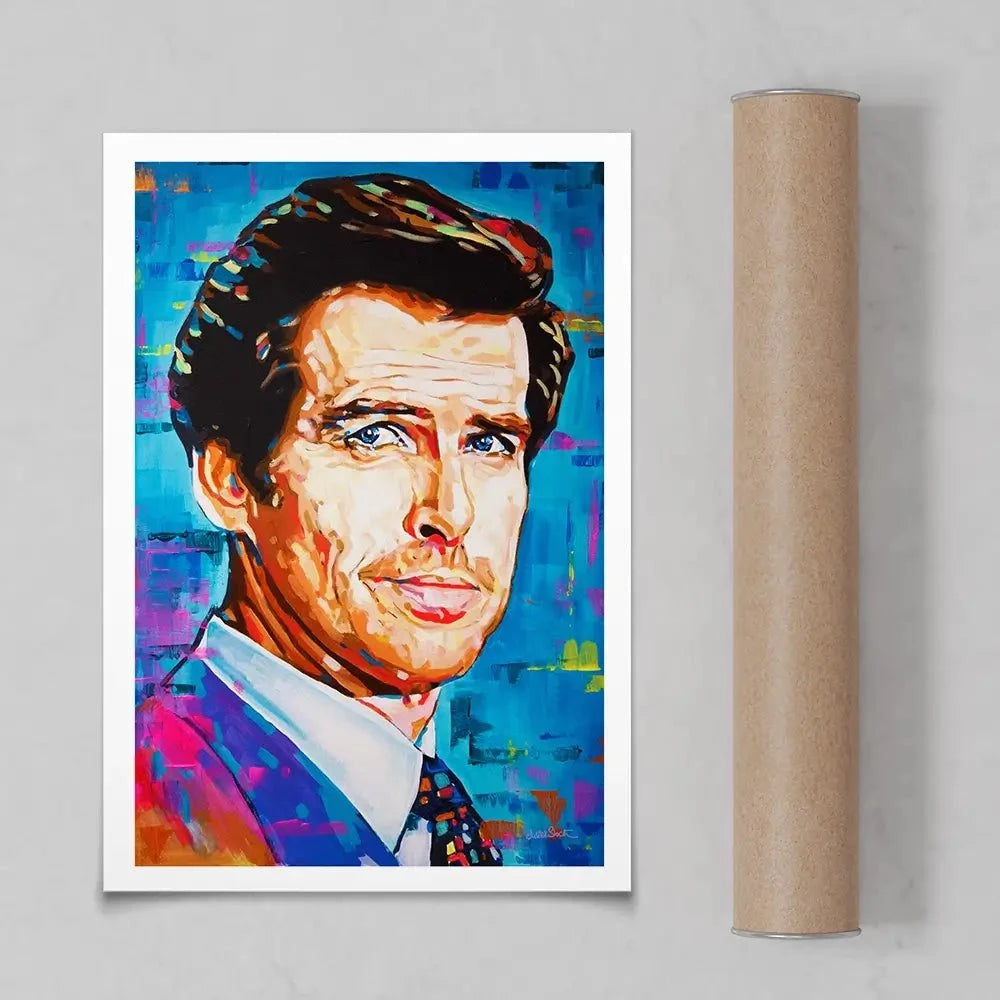 Pierce Brosnan Art Print Pierce Brosnan Art Print wall art product Juliet Stockton