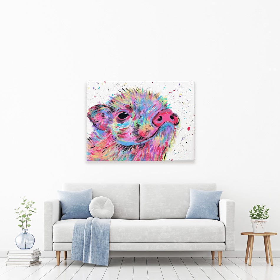 Pig Boo Canvas Print wall art product Emma LC Art