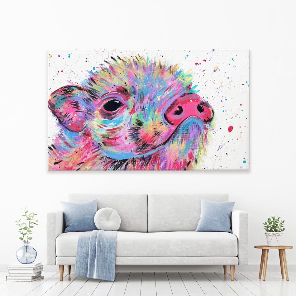 Pig Boo Canvas Print wall art product Emma LC Art