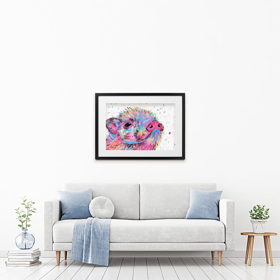 Pig Boo Framed Art Print wall art product Emma LC Art