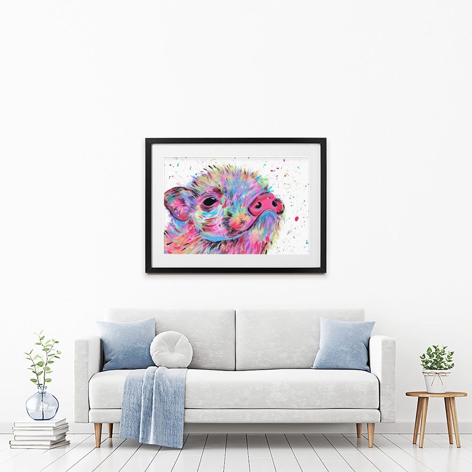Pig Boo Framed Art Print wall art product Emma LC Art