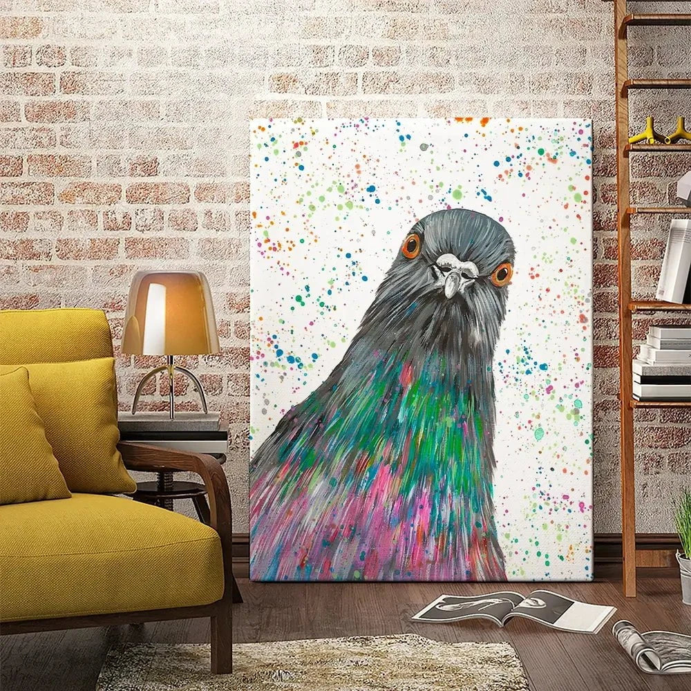 Pigeon Carter Canvas Print Pigeon Carter Canvas Print wall art product Emma LC Art