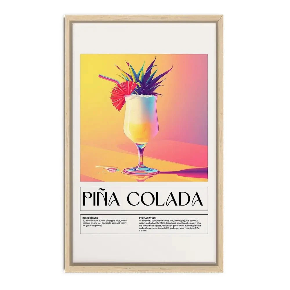 Pina Colada Recipe Canvas Print Pina Colada Recipe Canvas Print wall art product Art Print Shop