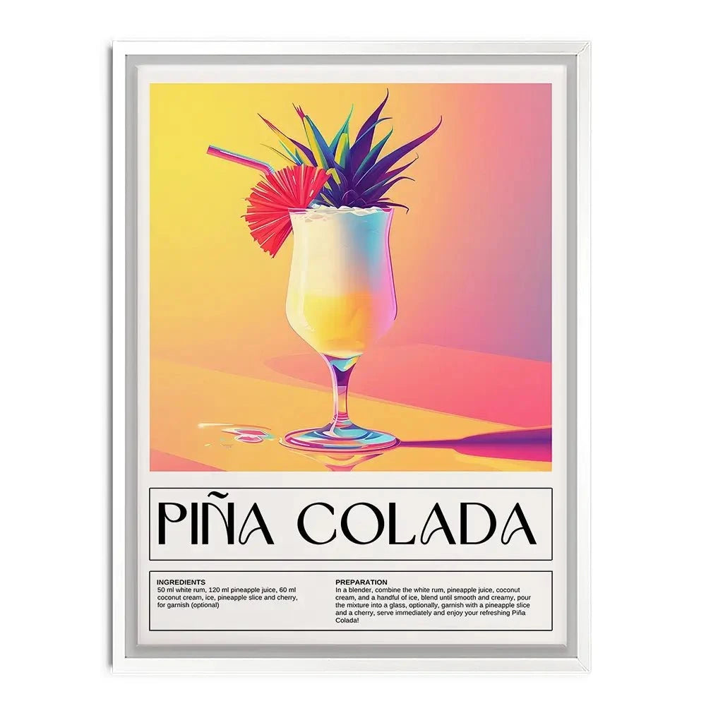 Pina Colada Recipe Canvas Print Pina Colada Recipe Canvas Print wall art product Art Print Shop