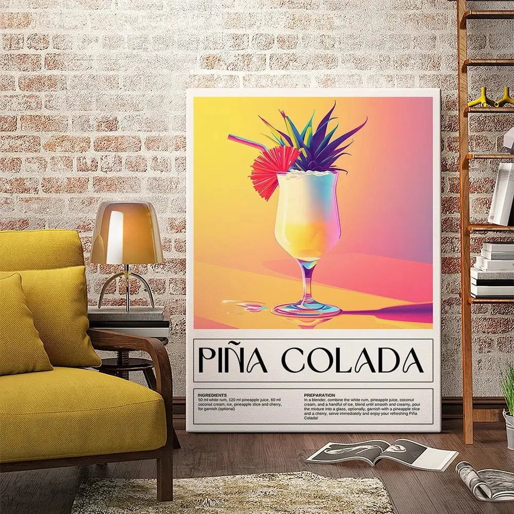 Pina Colada Recipe Canvas Print Pina Colada Recipe Canvas Print wall art product Art Print Shop