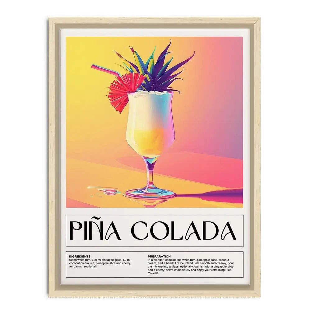 Pina Colada Recipe Canvas Print Pina Colada Recipe Canvas Print wall art product Art Print Shop