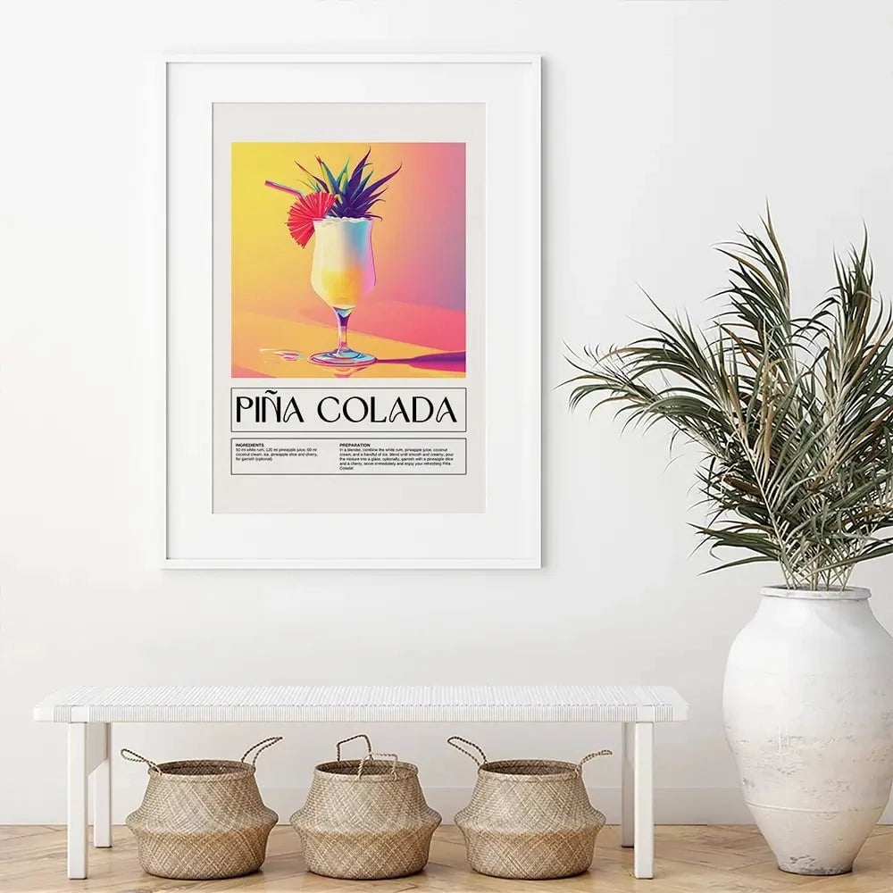 Pina Colada Recipe Framed Art Print Pina Colada Recipe Framed Art Print wall art product Art Print Shop