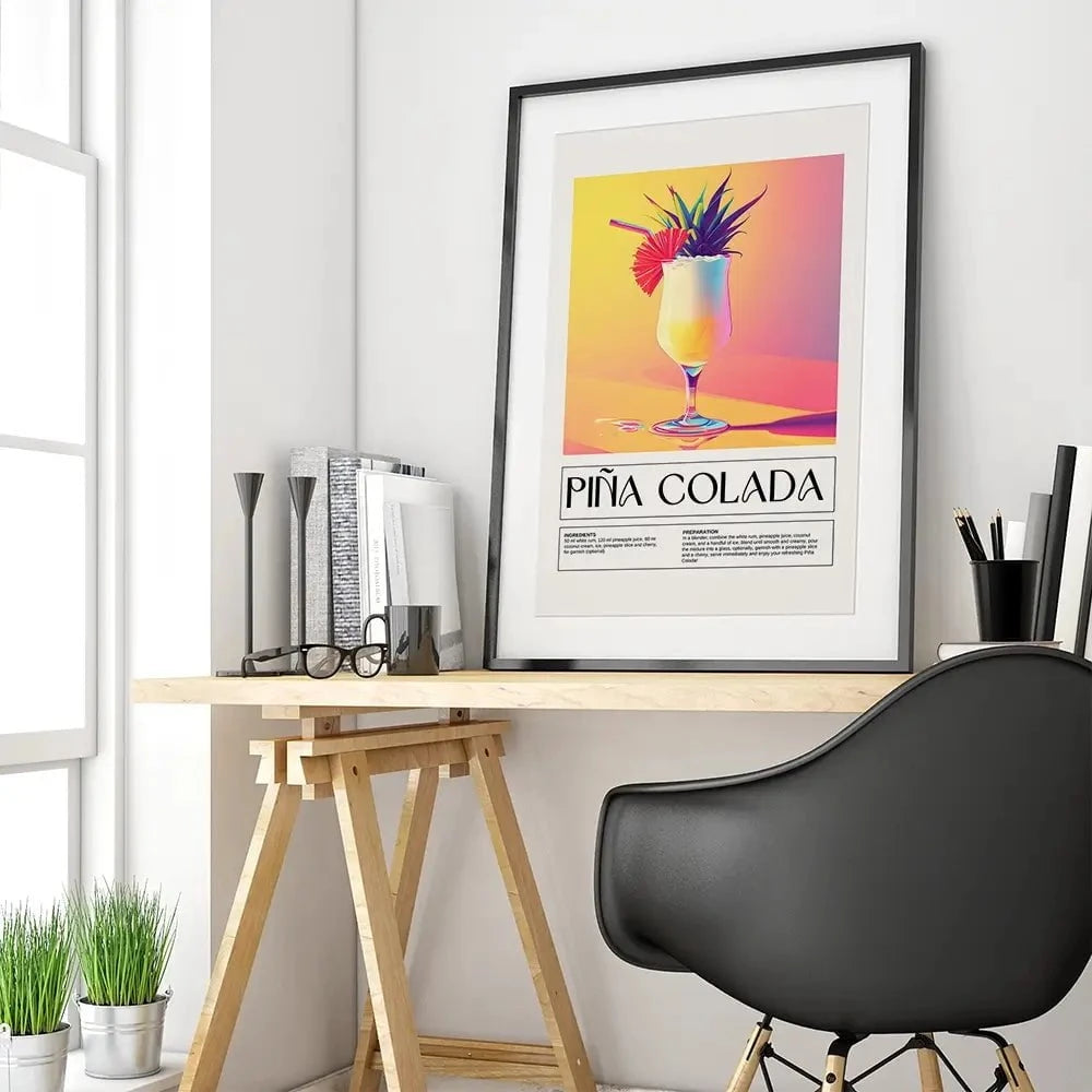 Pina Colada Recipe Framed Art Print Pina Colada Recipe Framed Art Print wall art product Art Print Shop