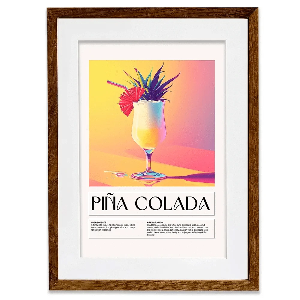Pina Colada Recipe Framed Art Print Pina Colada Recipe Framed Art Print wall art product Art Print Shop