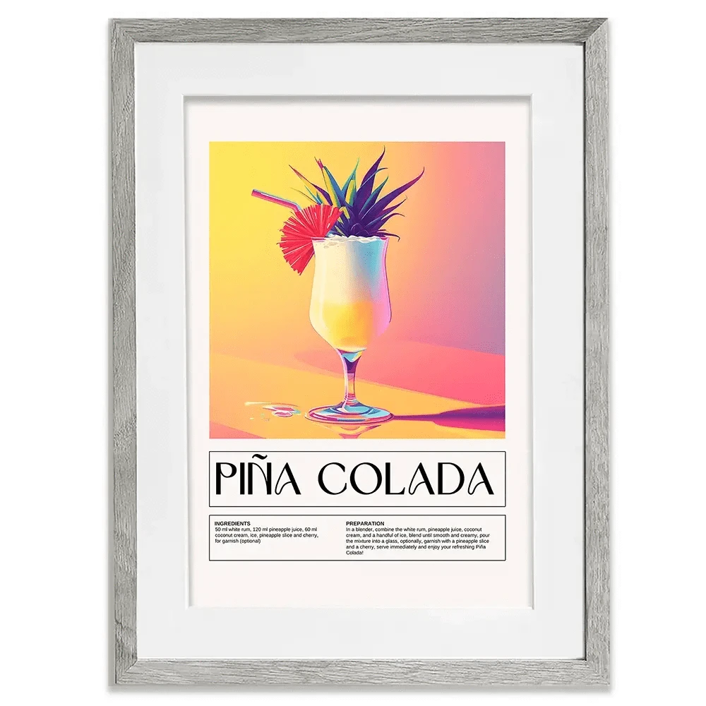 Pina Colada Recipe Framed Art Print Pina Colada Recipe Framed Art Print wall art product Art Print Shop