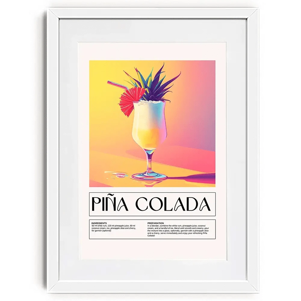 Pina Colada Recipe Framed Art Print Pina Colada Recipe Framed Art Print wall art product Art Print Shop
