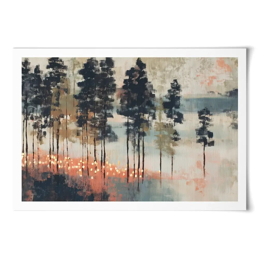 Pine Forest At Twilight Art Print Pine Forest At Twilight Art Print wall art product Chromatic Storm Studio