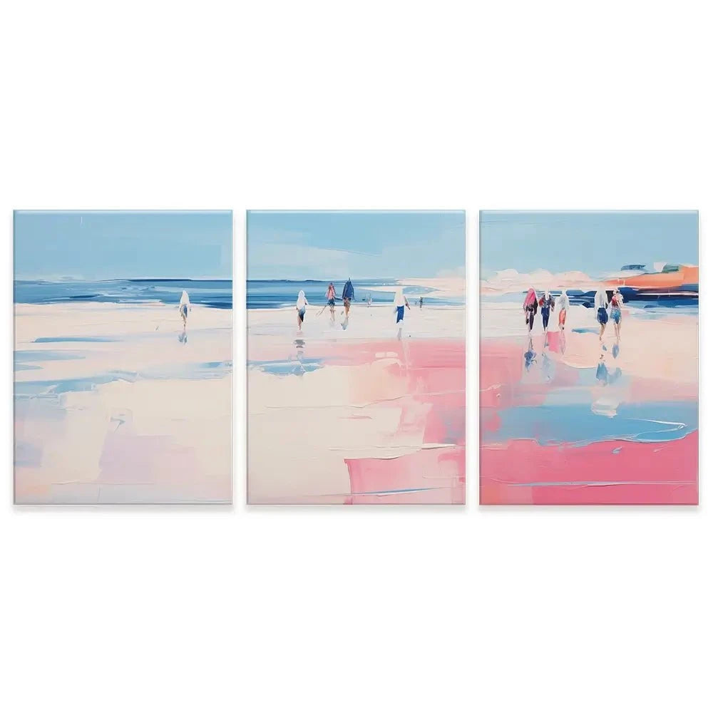 Pink Beach Trio Canvas Print Pink Beach Trio Canvas Print wall art product Arlington Prints - Independent