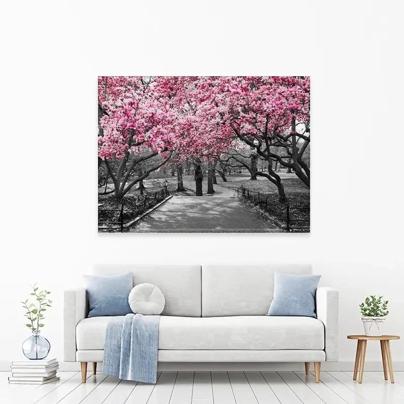 Pink Blossom Trees Canvas Print Pink Blossom Trees Canvas Print wall art product Ryan DeBerardinis / Shutterstock