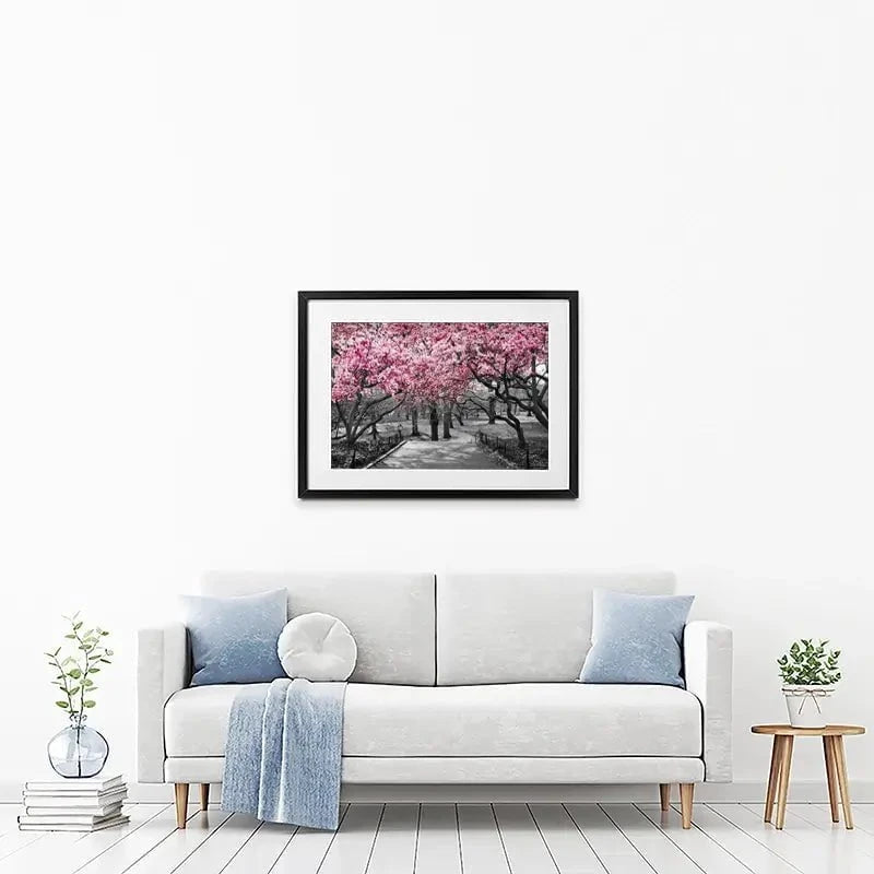 Pink Blossom Trees Framed Art Print Pink Blossom Trees Framed Art Print wall art product Ryan DeBerardinis / Shutterstock