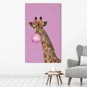Pink Bubblegum Giraffe Canvas Print Pink Bubblegum Giraffe Canvas Print wall art product Sarah Manovski