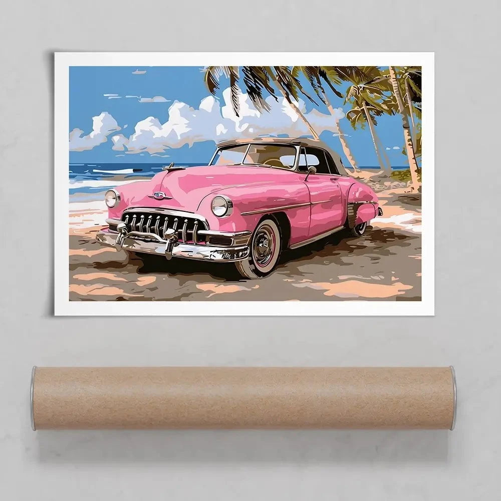 Pink Cadillac Art Print Pink Cadillac Art Print wall art product Art Print Shop