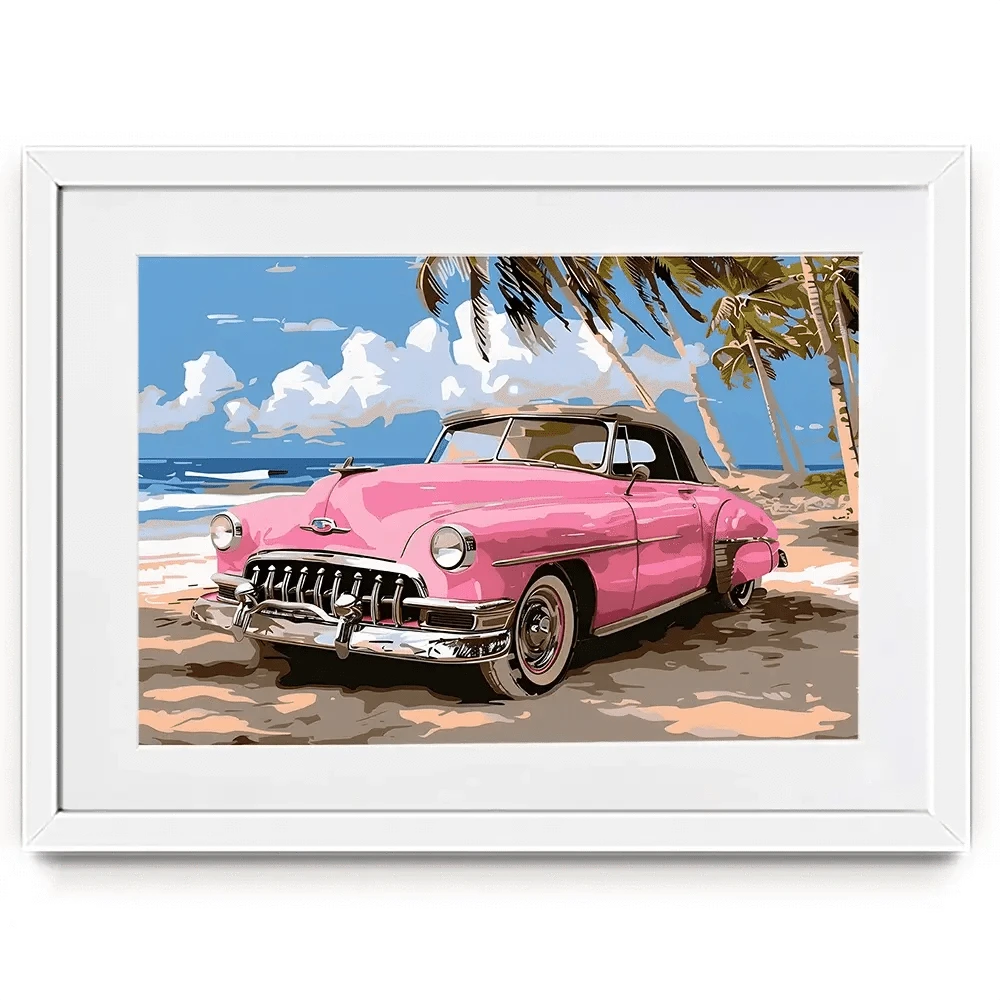 Pink Cadillac Framed Art Print Pink Cadillac Framed Art Print wall art product Art Print Shop