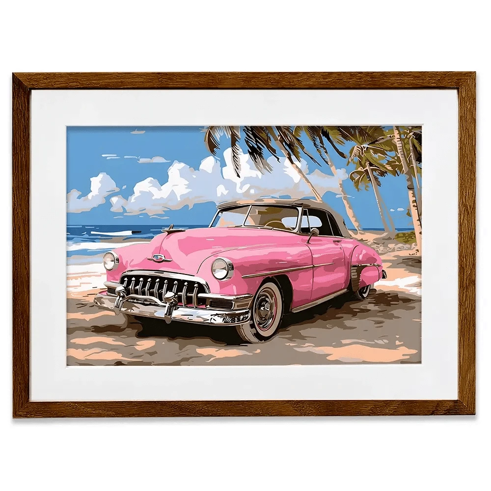 Pink Cadillac Framed Art Print Pink Cadillac Framed Art Print wall art product Art Print Shop