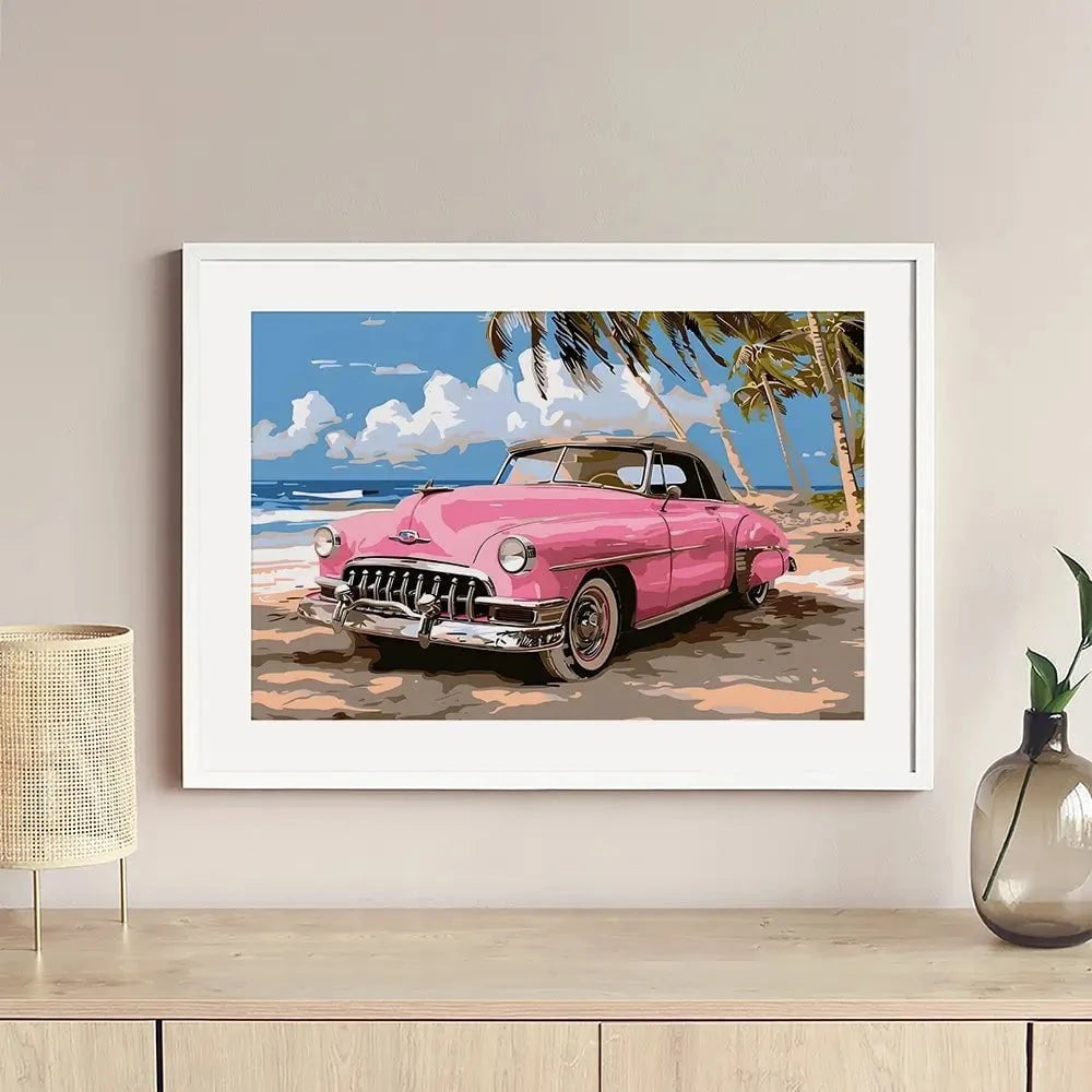Pink Cadillac Framed Art Print Pink Cadillac Framed Art Print wall art product Art Print Shop