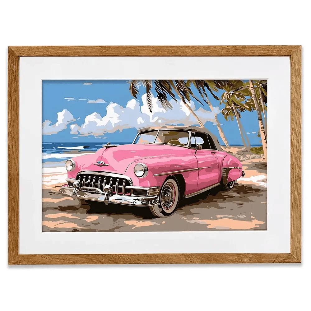 Pink Cadillac Framed Art Print Pink Cadillac Framed Art Print wall art product Art Print Shop