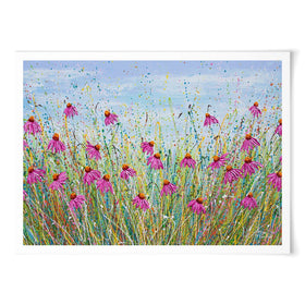 Pink Coneflowers Art Print wall art product Olga Tkachyk