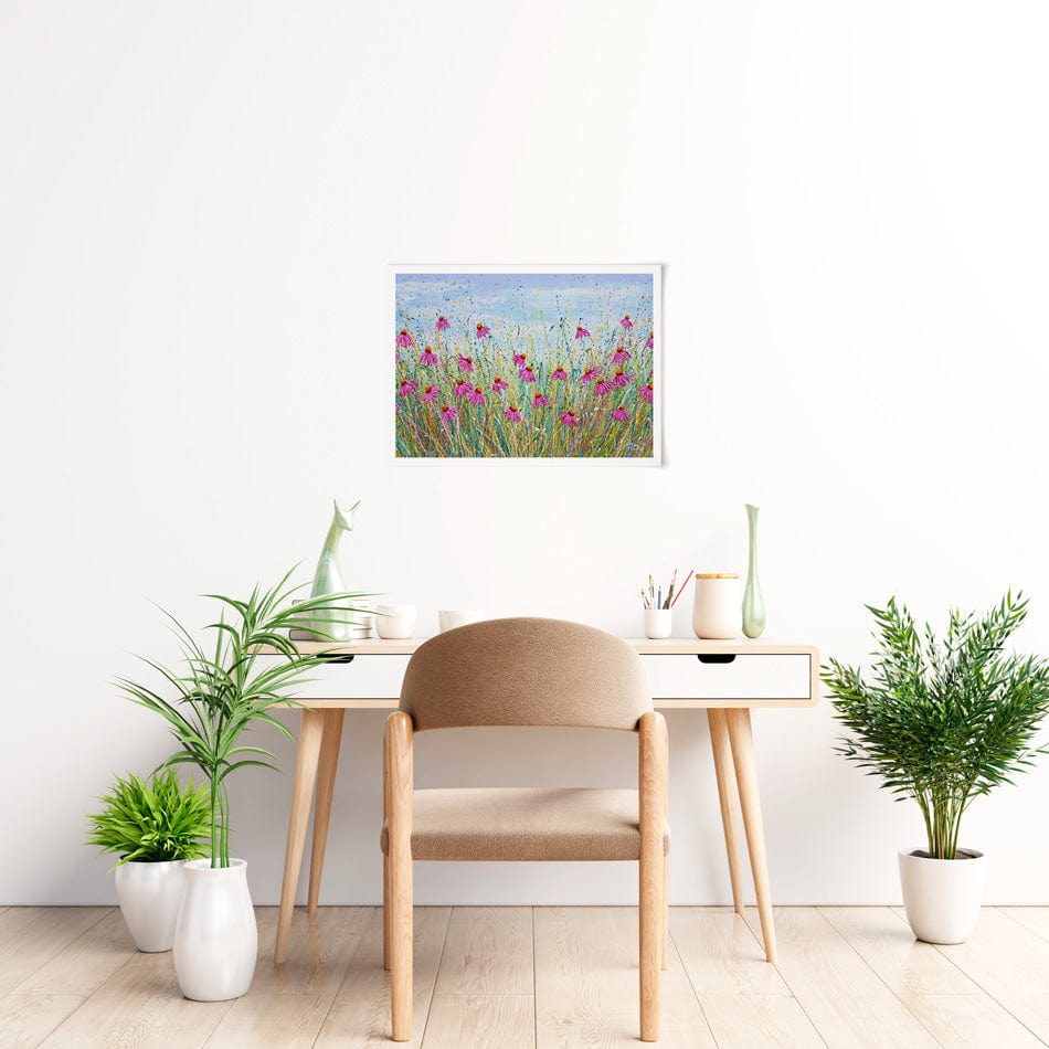 Pink Coneflowers Art Print wall art product Olga Tkachyk
