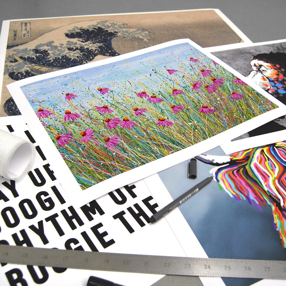 Pink Coneflowers Art Print wall art product Olga Tkachyk