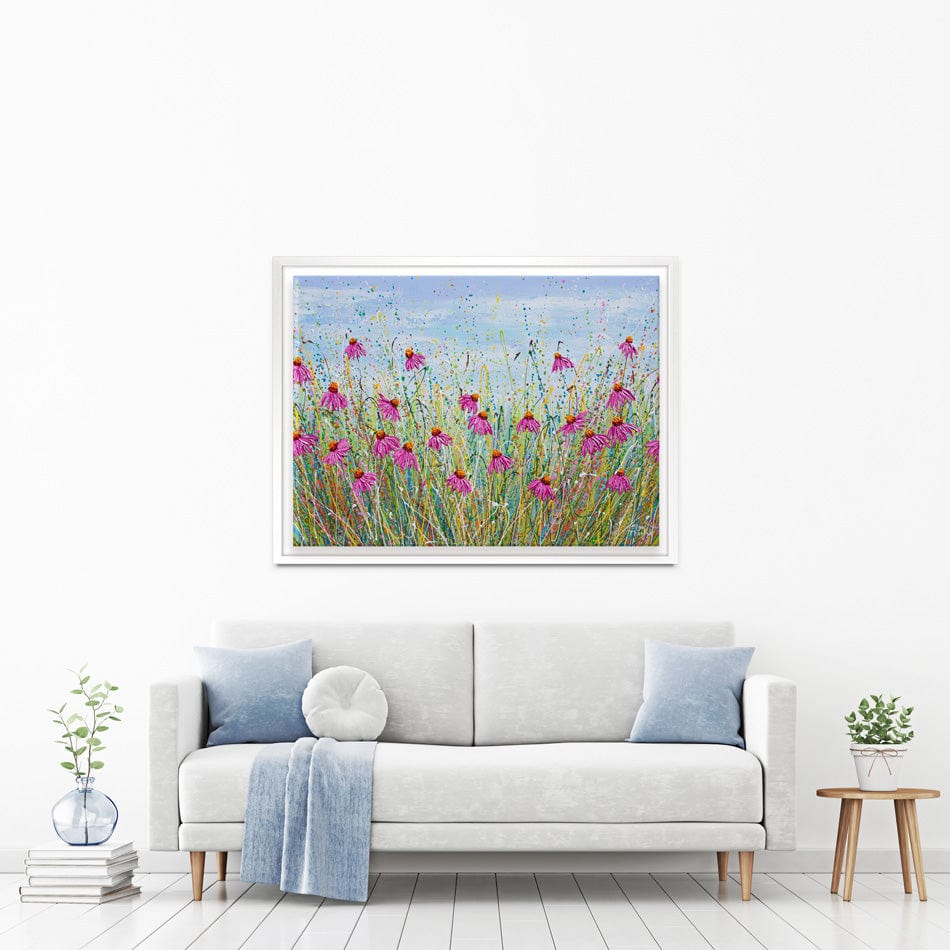 Pink Coneflowers Canvas Print wall art product Olga Tkachyk
