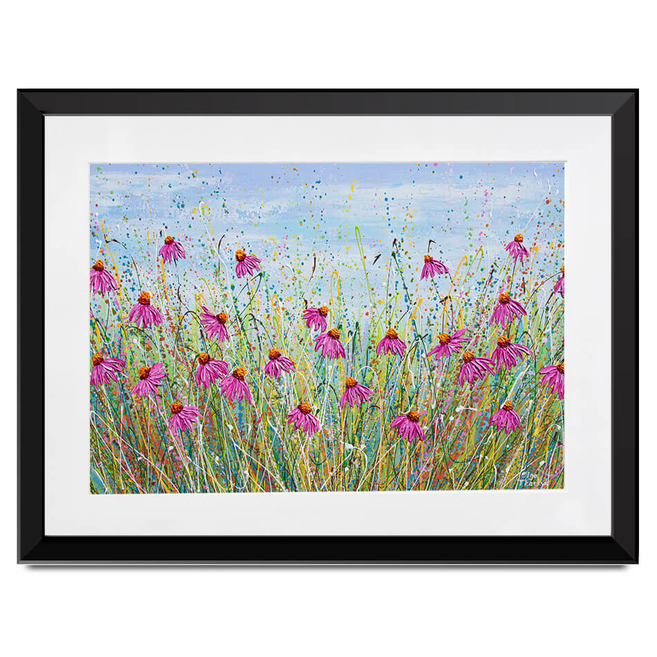 Pink Coneflowers Framed Art Print Pink Coneflowers Framed Art Print wall art product Olga Tkachyk