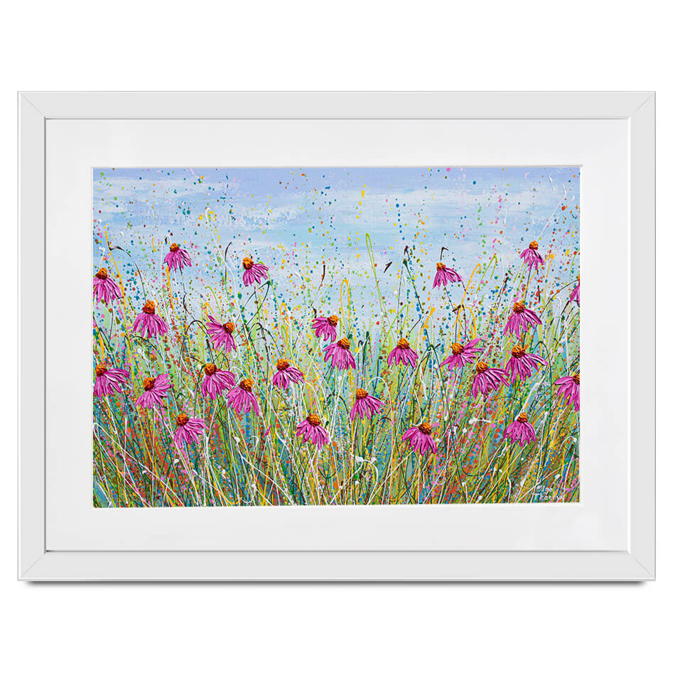 Pink Coneflowers Framed Art Print Pink Coneflowers Framed Art Print wall art product Olga Tkachyk