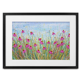 Pink Coneflowers Framed Art Print wall art product Olga Tkachyk