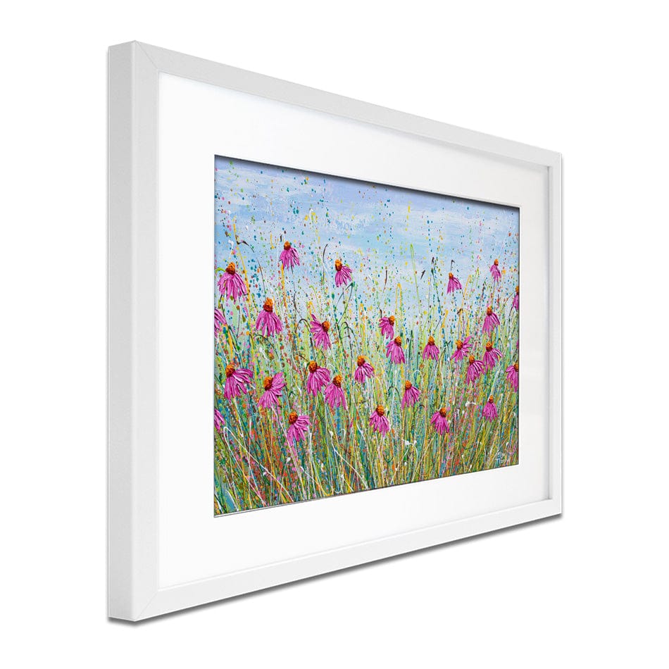 Pink Coneflowers Framed Art Print wall art product Olga Tkachyk