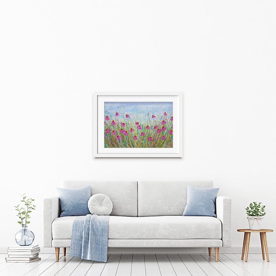 Pink Coneflowers Framed Art Print wall art product Olga Tkachyk