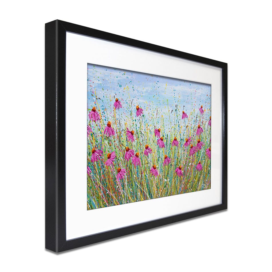 Pink Coneflowers Framed Art Print wall art product Olga Tkachyk
