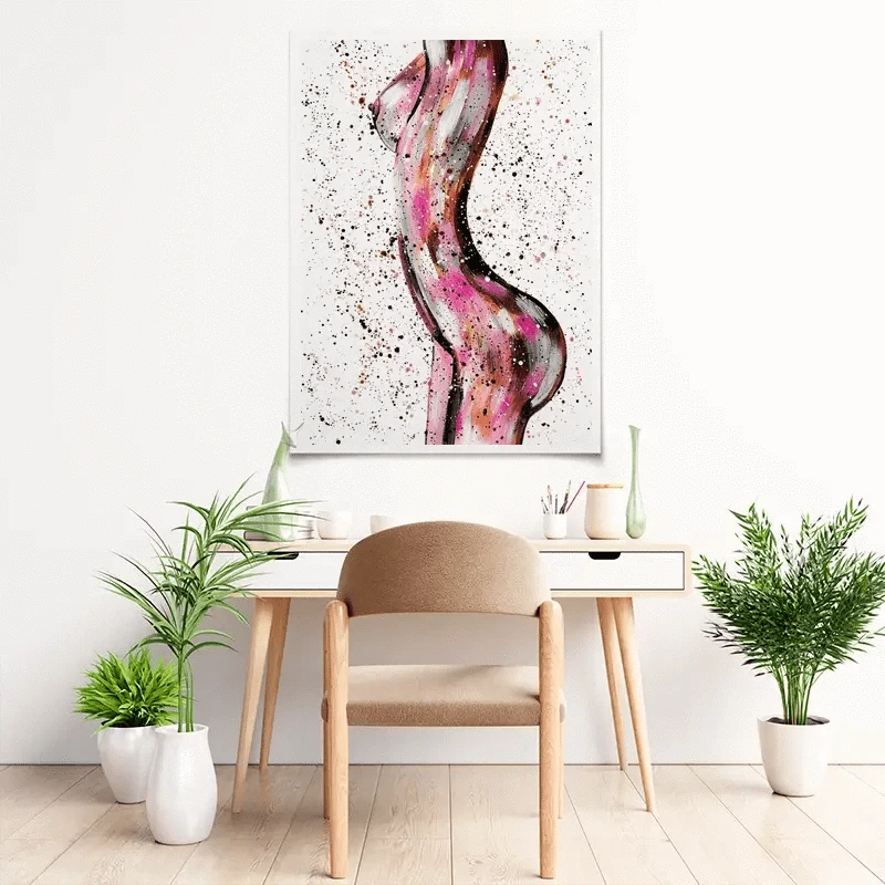 Pink Curves Art Print Pink Curves Art Print wall art product Emma LC Art