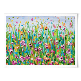 Pink Dotted Flowers Art Print wall art product Olga Tkachyk