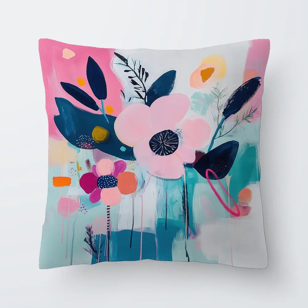 Pink Flower Pop Cushion Pink Flower Pop Cushion wall art product Tanya Ocean