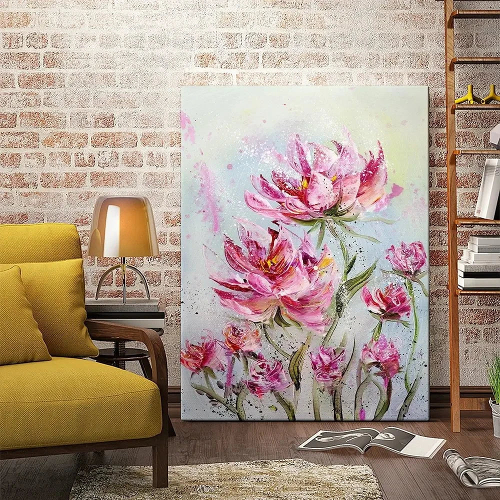 Pink Flower Splash Canvas Print Pink Flower Splash Canvas Print wall art product Valenty / Shutterstock