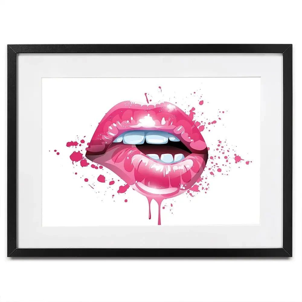 Pink Lips Framed Art Print Pink Lips Framed Art Print wall art product KenoKickit / Shutterstock