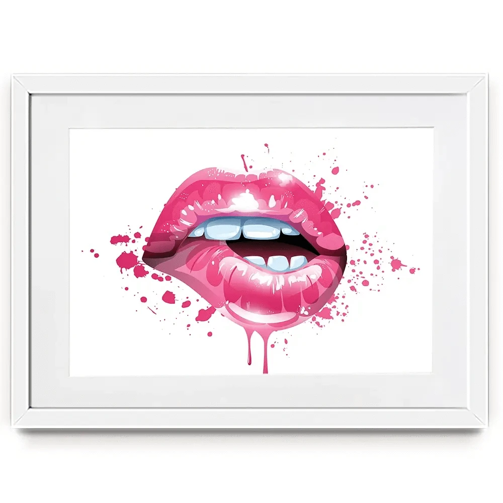 Pink Lips Framed Art Print Pink Lips Framed Art Print wall art product KenoKickit / Shutterstock