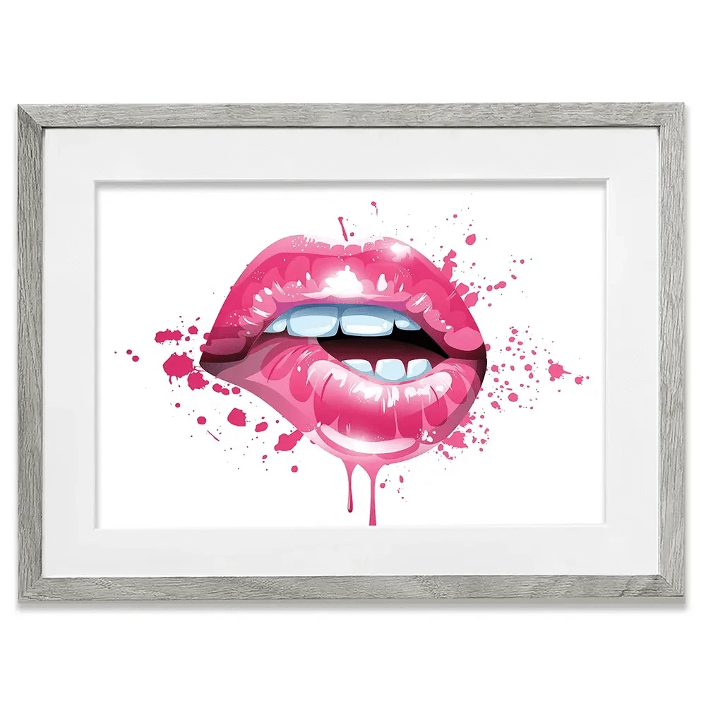Pink Lips Framed Art Print Pink Lips Framed Art Print wall art product KenoKickit / Shutterstock