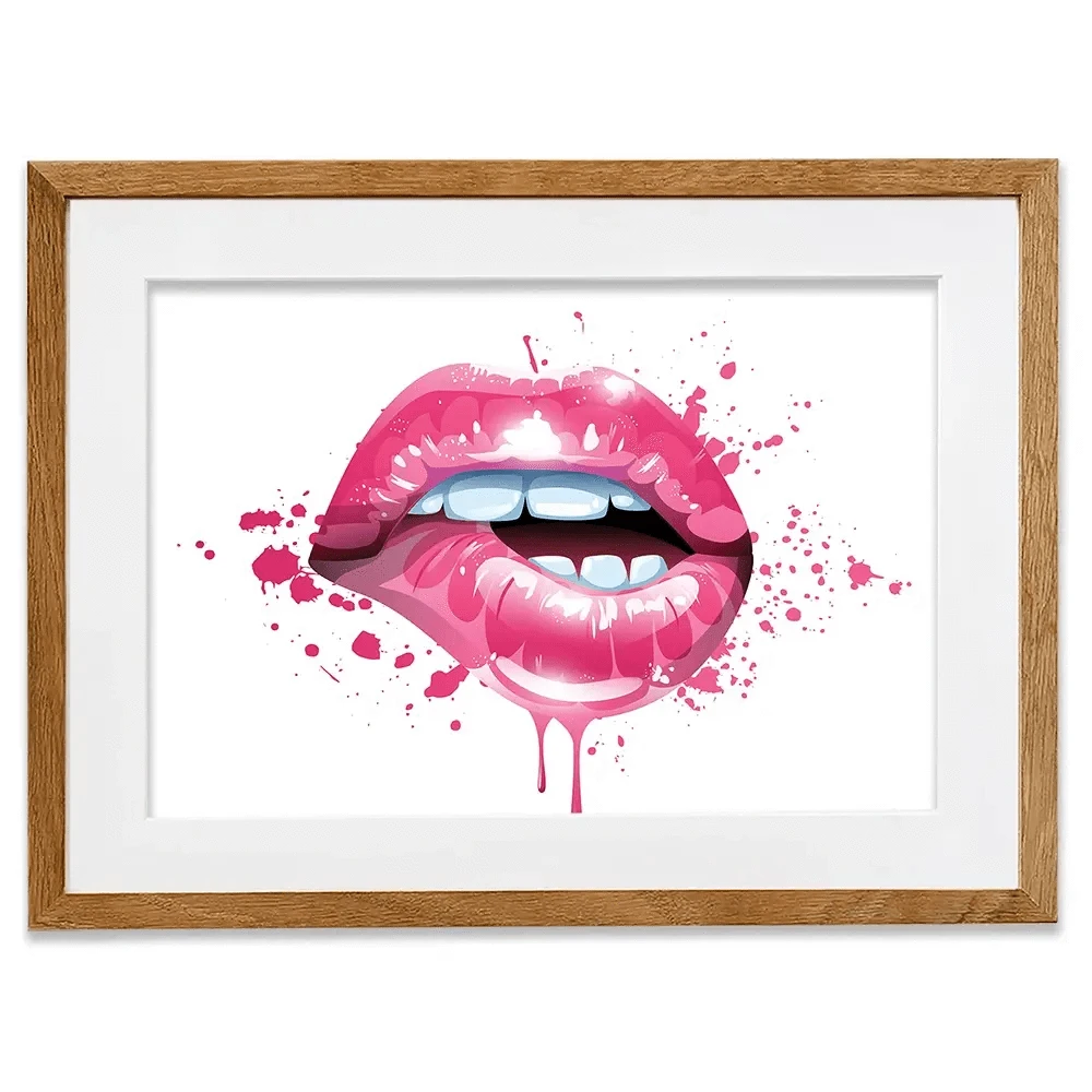 Pink Lips Framed Art Print Pink Lips Framed Art Print wall art product KenoKickit / Shutterstock