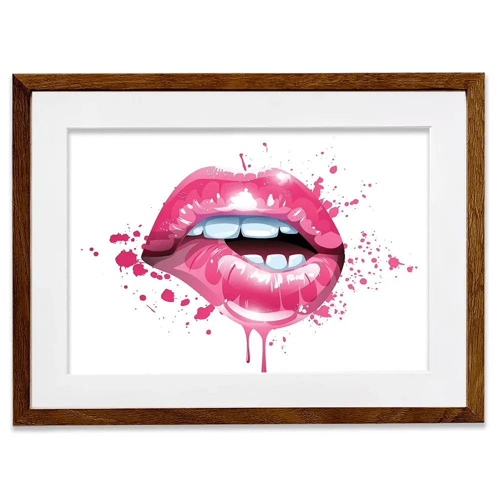 Pink Lips Framed Art Print Pink Lips Framed Art Print wall art product KenoKickit / Shutterstock